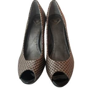 Madeline heels GABEAN 8.5 M  4" peek toe brown